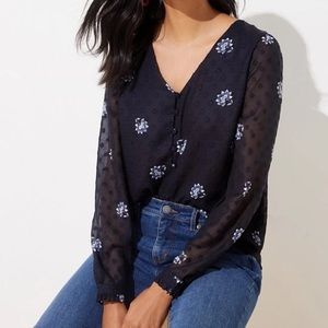 NWT Loft V-neck Floral Blouse